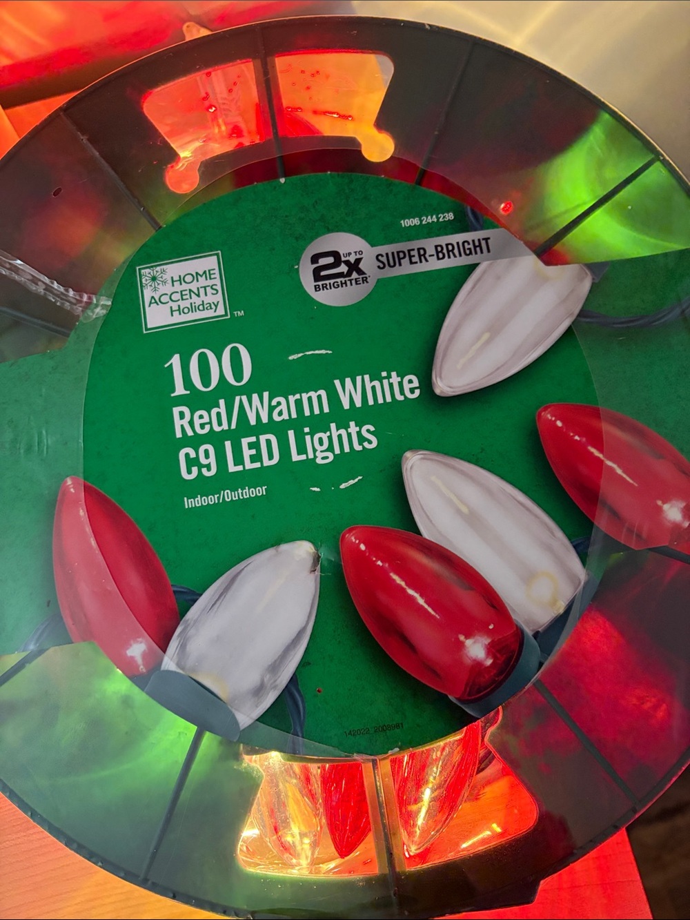 Red/Warm White C9 LED Lights - 100 Count